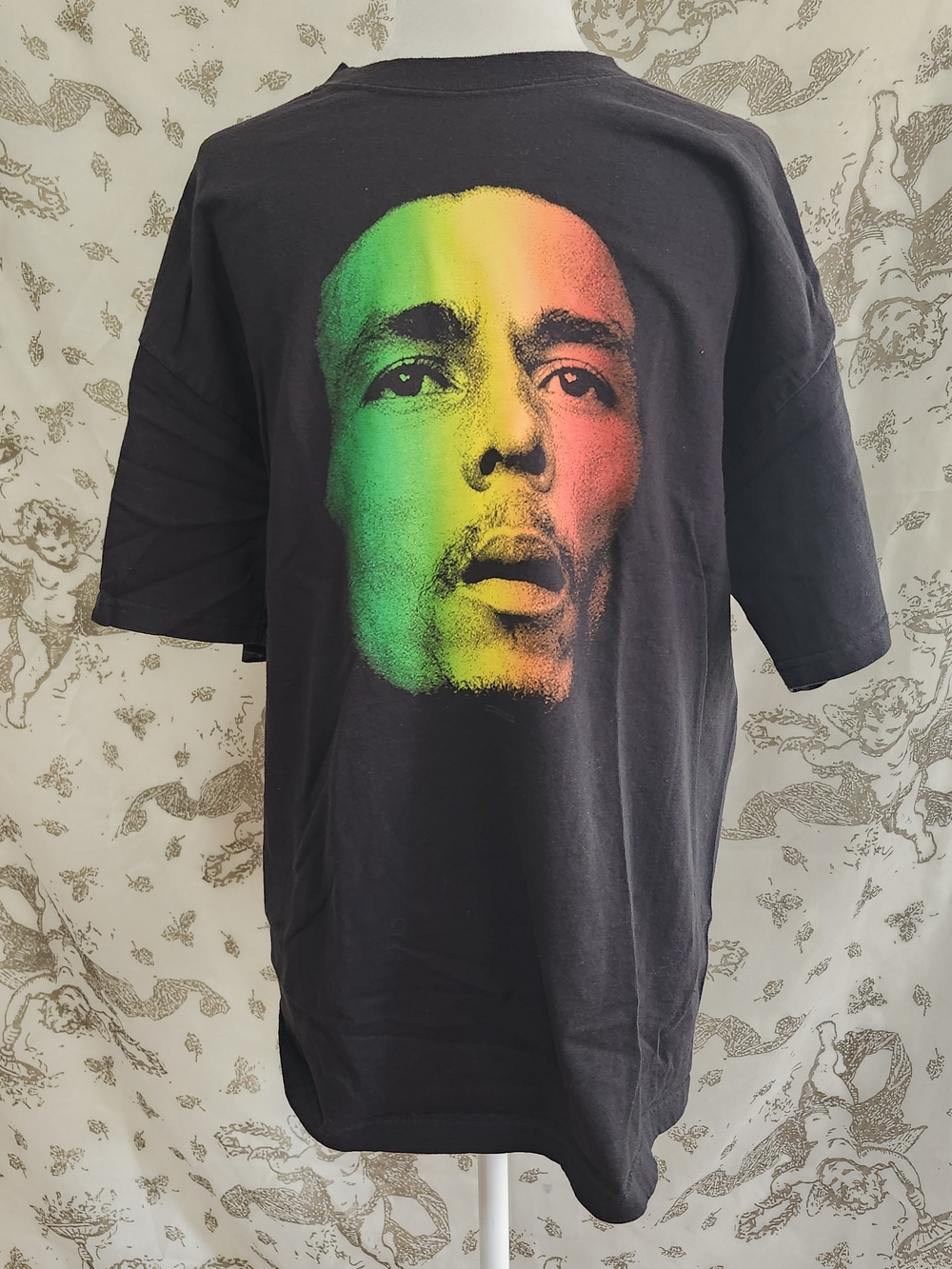Vintage Y2K Zion Rootswear Bob Marley T Shirt Men L Black Rasta Reggae Quote